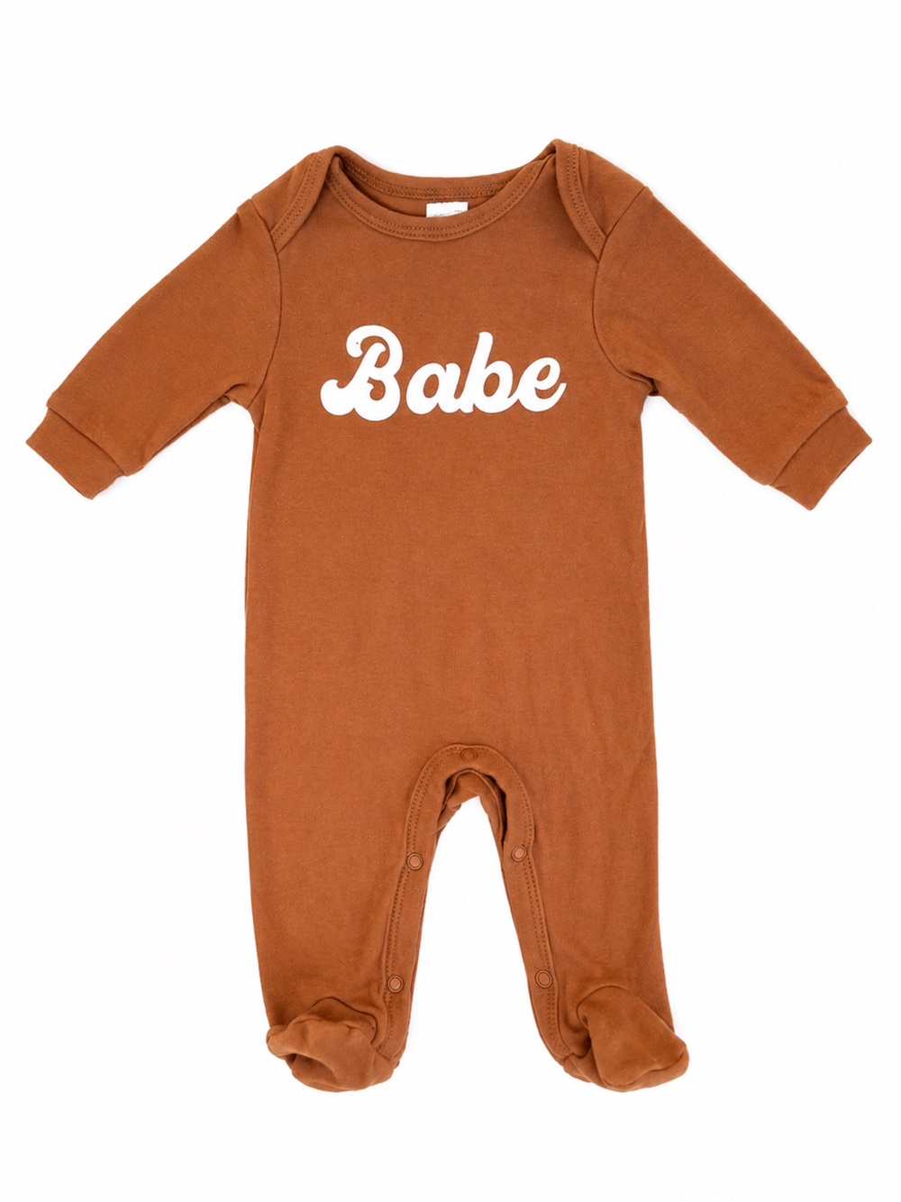 🩵 3/15$ Pl-baby pajamas in Brown with 'Babe' Script